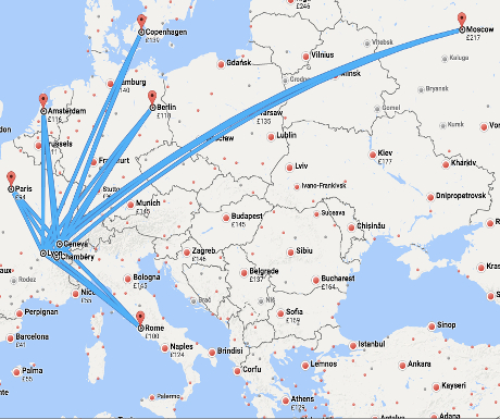 Flights in Europe to Meribel